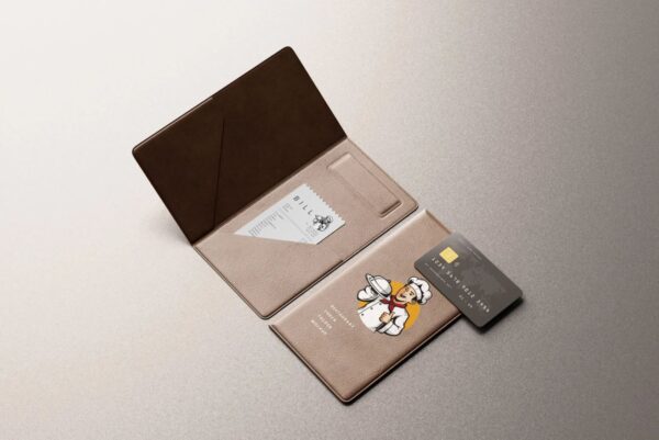 5 Restaurant Check Folder & Credit Card Mockups in Varied Shots