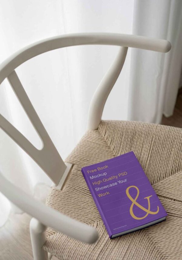 Book on Chair Mockup