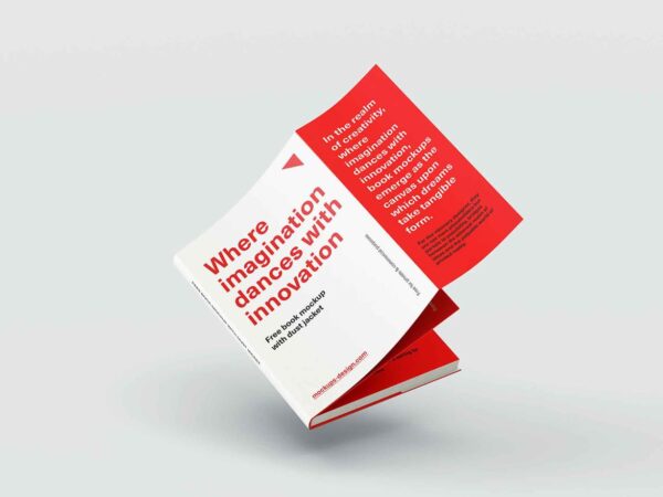 Book with dust jacket mockup 6