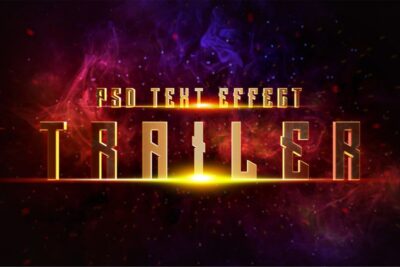 Cinematic Trailer Golden 3D Text Effect