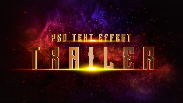 Cinematic Trailer Golden 3D Text Effect