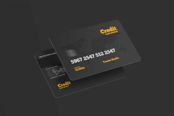 Credit Card Mockup in 4 Views