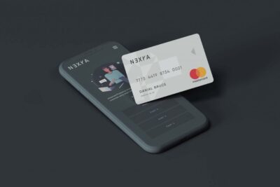 Free Cell Phone with Credit Card Mockup