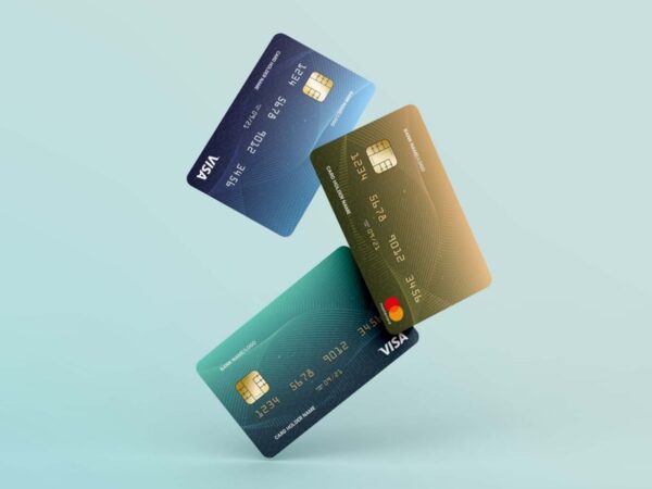 Free Floating Credit Cards Mockup