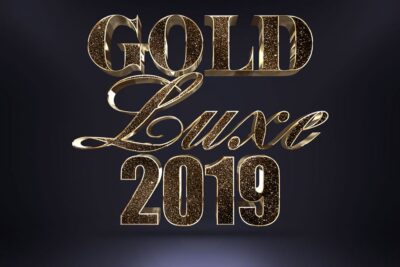 Free Glitter Gold 3D Text Effect