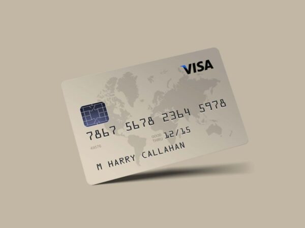 Free Photorealistic Credit Card Mockup PSD