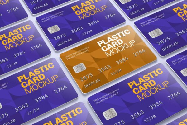 Free Plastic Credit Card Mockup PSD 02