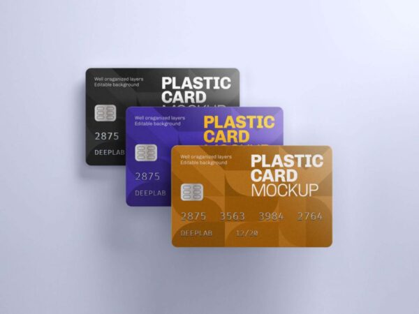 Free Plastic Credit Card Mockup PSD 03