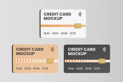 Front View of Credit Card Mockup