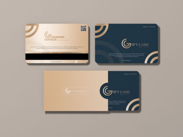 Front View of Modern Gift Cards with a Cover Mockup