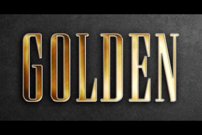 Gold Metallic Text Logo Effect