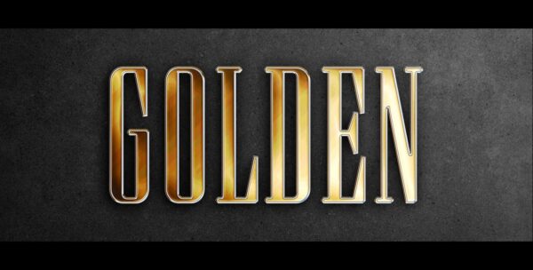 Gold Metallic Text Logo Effect