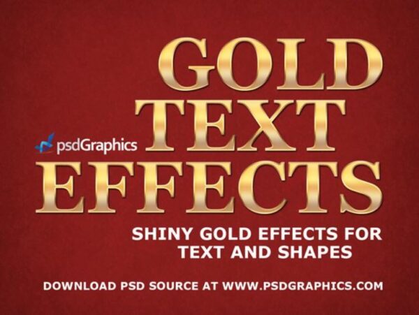 Gold text effects in Photoshop free PSD download