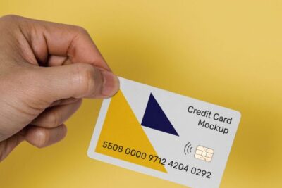 Mockup Featuring a Hand Holding a Credit Card