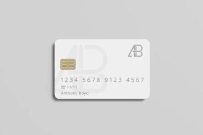 Photorealistic Credit Card Mockup on a Solid Background