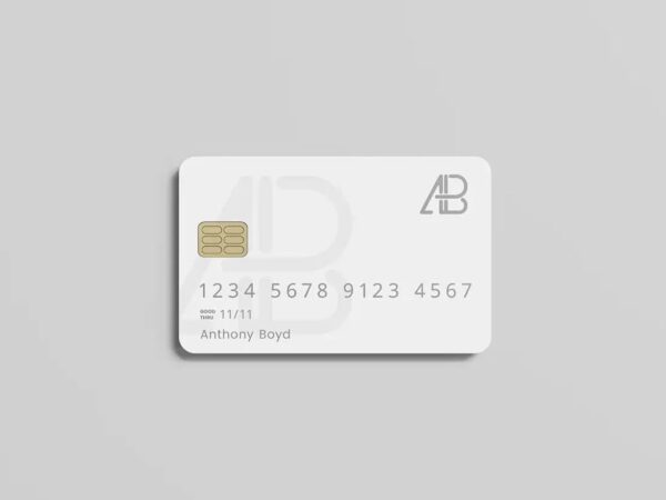 Photorealistic Credit Card Mockup on a Solid Background