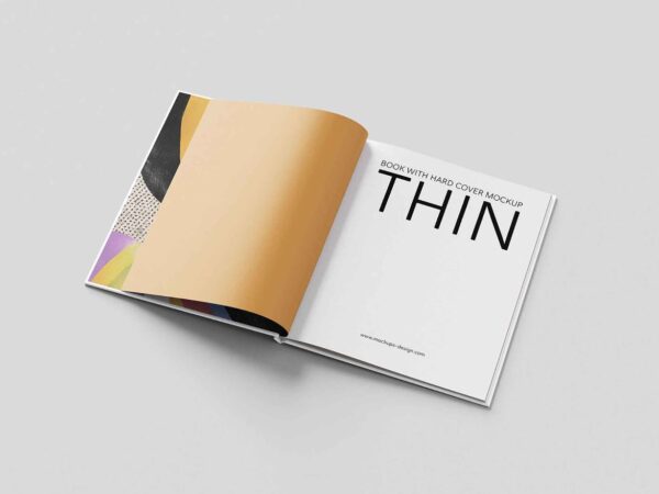 Thin Hardcover Book Mockup 4