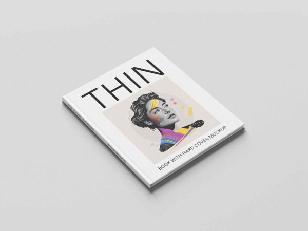 Thin Hardcover Book Mockup