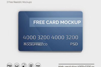 Three Modern Card with Curved Edges Mockups