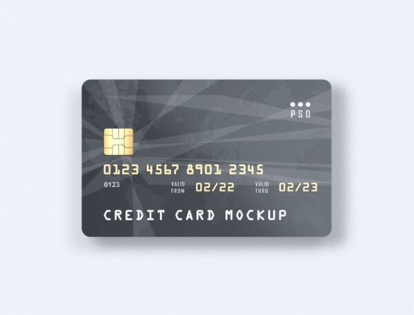 Top View Minimal Credit Card on Floor Mockup 02