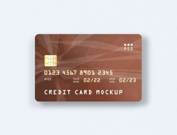 Top View Minimal Credit Card on Floor Mockup