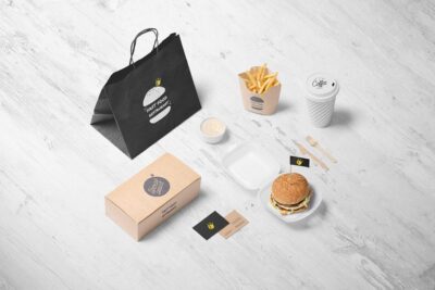 Burger Restaurant Branding Mockup PSD