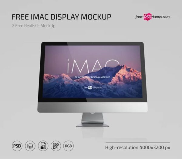 Desktop IMac Display Mockup Template