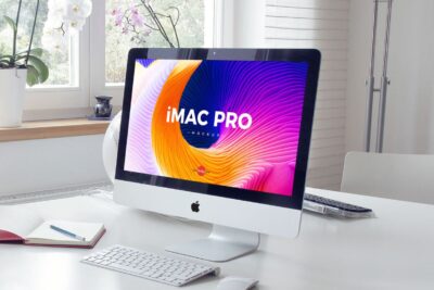 Elegant Interior iMac Pro Mockup PSD