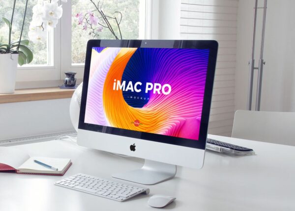 Elegant Interior iMac Pro Mockup PSD