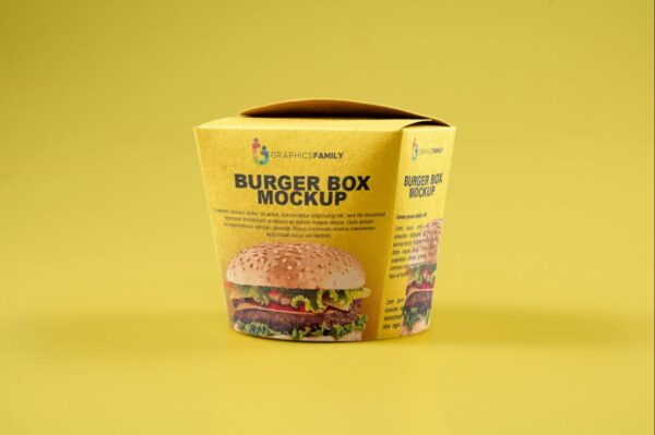 Free Burger Box PSD Mockup