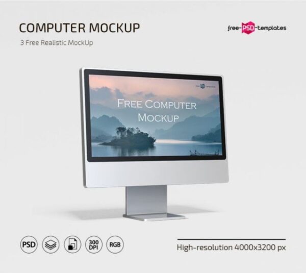 Free Computer Mockup PSD