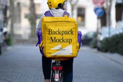 Free Delivery Backpack Mockup