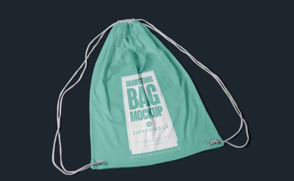 Free Fabric Drawstring Backpack Mockup