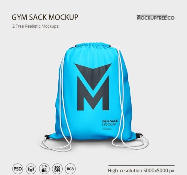 Free Gym Sack PSD Mockup