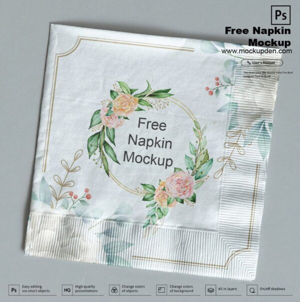 Free Napkin Mockup PSD Template