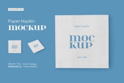 Free Paper Napkin Mockup Set