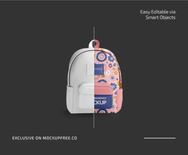 Free School Backpack PSD Mockup 3