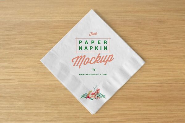 Free Table Paper Napkin Mockup PSD 3