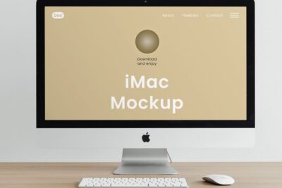 Free iMac Front View Mockup