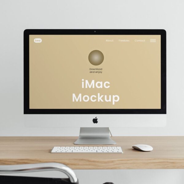 Free iMac Front View Mockup