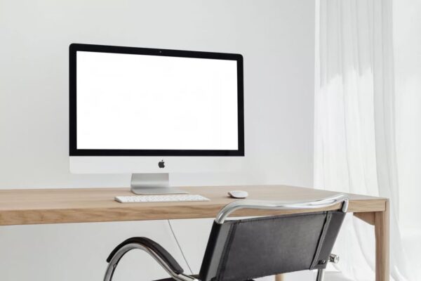 Free iMac Pro on Desk Mockup 2