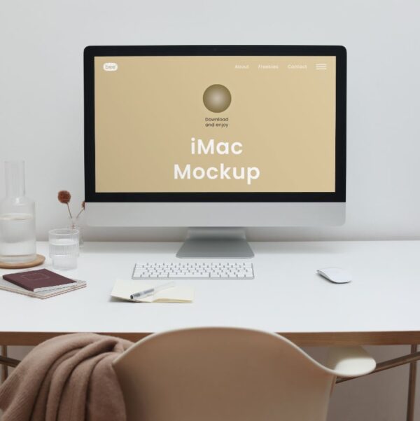 Free iMac Screen Front View Mockup