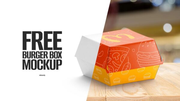 High Resolution Burger Box Mockup