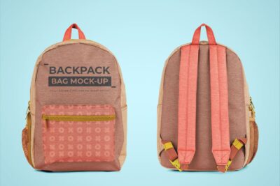 Kids backpack mockup