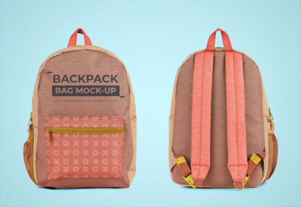 Kids backpack mockup