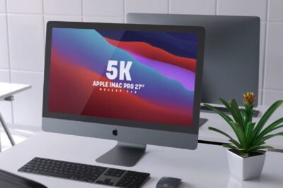 Retina 5K Apple iMac Pro Mockup PSD