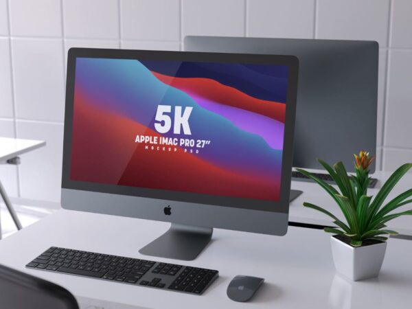 Retina 5K Apple iMac Pro Mockup PSD