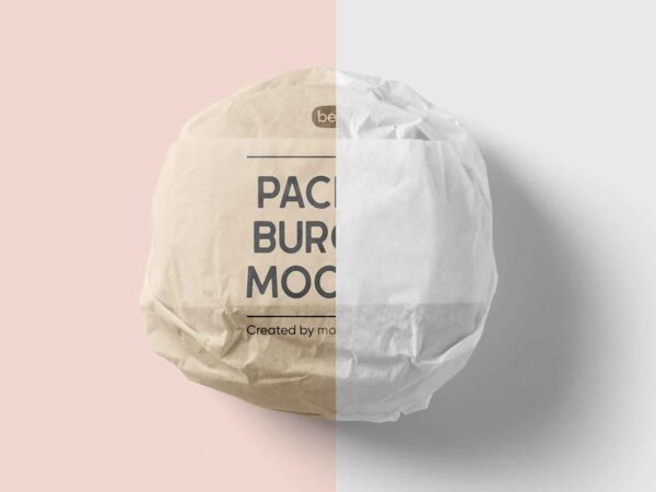 Wrapped Burger Mockup free download