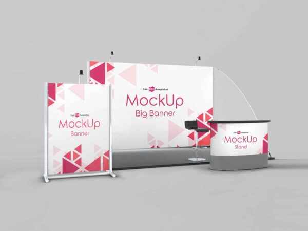 3 Free Exhibition Stand Mockup 2