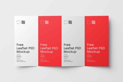 4 Fold Leaflet Mockup Free